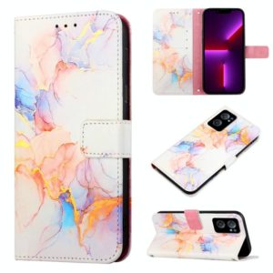 For OnePlus Nord CE 2 5G PT003 Marble Pattern Flip Leather Phone Case(Galaxy Marble White LS004) (OEM)