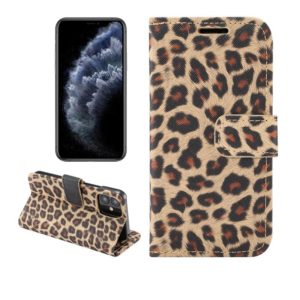 For iPhone 12 mini Leopard Print Pattern Horizontal Flip Leather Case with Card Slot and Holder(Brown) (OEM)