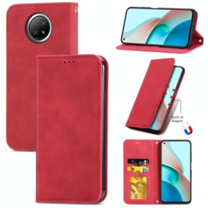 For Xiaomi Redmi Note 9 5G Retro Skin Feel Business Magnetic Horizontal Flip Leather Case With Holder & Card Slots & Wallet & Photo Frame(Red) (OEM)