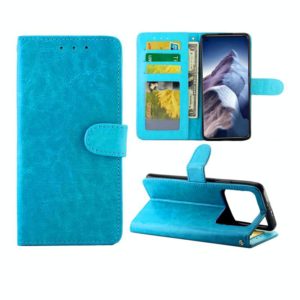 For Xiaomi Mi 11 Ultra Crazy Horse Texture Leather Horizontal Flip Protective Case with Holder & Card Slots & Wallet & Photo Frame(baby Blue) (OEM)