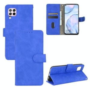 For Huawei nova 6 SE / P40 Lite Solid Color Skin Feel Magnetic Buckle Horizontal Flip Calf Texture PU Leather Case with Holder & Card Slots & Wallet(Blue) (OEM)