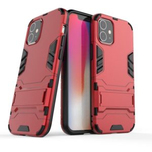 For iPhone 12 mini PC + TPU Shockproof Protective Case with Invisible Holder(Red) (OEM)