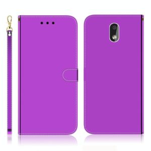 For Nokia 2.2 Imitated Mirror Surface Horizontal Flip Leather Case with Holder & Card Slots & Wallet & Lanyard(Purple) (OEM)