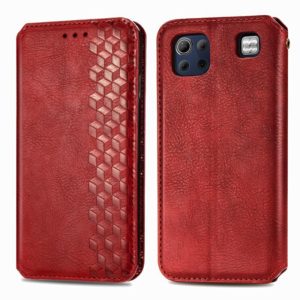 For LG K92 5G Cubic Grid Pressed Horizontal Flip Magnetic PU Leather Case with Holder & Card Slots & Wallet(Red) (OEM)