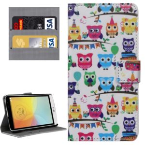 Lovely Cartoon Owls Patterns Horizontal Flip Leather Case with Holder & Card Slots & Wallet for LG L Bello II (OEM)