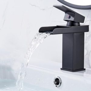 Bathroom Wide Mouth Faucet Square Sink Single Hole Basin Faucet, Specification: HT-81566 Wide-mouth Short Type (OEM)