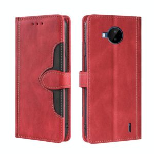 For Nokia C20 Plus Skin Feel Straw Hat Magnetic Buckle Leather Phone Case(Red) (OEM)