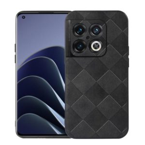For OnePlus 10 Pro 5G Weave Plaid PU Phone Case(Black) (OEM)