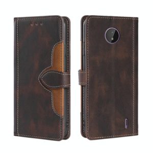 For Nokia C10 / C20 Skin Feel Straw Hat Magnetic Buckle Leather Phone Case(Brown) (OEM)