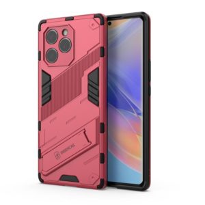 For Honor 60 SE Punk Armor 2 in 1 PC + TPU Shockproof Phone Case with Invisible Holder(Light Red) (OEM)
