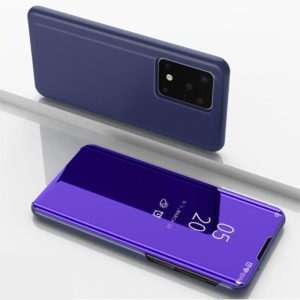 For Galaxy S20 Ultra Plated Mirror Horizontal Flip Leather Case with Holder(Purple Blue) (OEM)