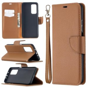 For Xiaomi Mi 10T 5G Litchi Texture Pure Color Horizontal Flip Leather Case with Holder & Card Slots & Wallet & Lanyard(Brown) (OEM)