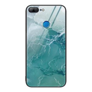 For Honor 9 Lite Marble Pattern Glass Protective Phone Case(Green Ocean) (OEM)