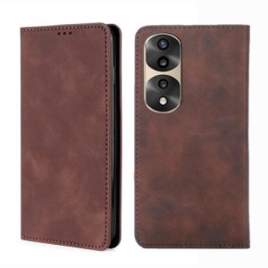For Honor 70 Pro/70 Pro+ Skin Feel Magnetic Horizontal Flip Leather Phone Case(Dark Brown) (OEM)
