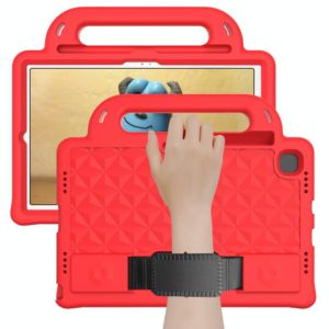 For Galaxy Tab A8 10.5(2021) X200/X205 Diamond EVA Shockproof Case with Holder & Strap(Red) (OEM)