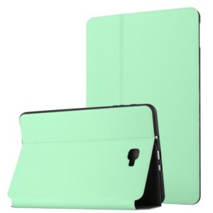 For Samsung Galaxy Tab A 10.1 T580/T585C Dual-Folding Horizontal Flip Tablet Leather Case with Holder (Mint Green) (OEM)
