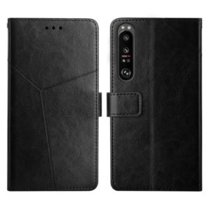 For Sony Xperia 1 Y Stitching Horizontal Flip Leather Phone Case(Black) (OEM)