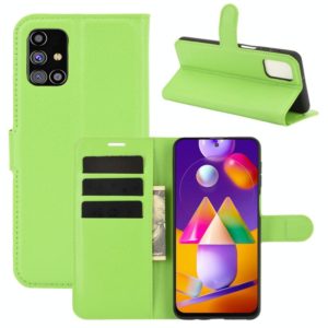 For Samsung Galaxy M31s Litchi Texture Horizontal Flip Protective Case with Holder & Card Slots & Wallet(Green) (OEM)