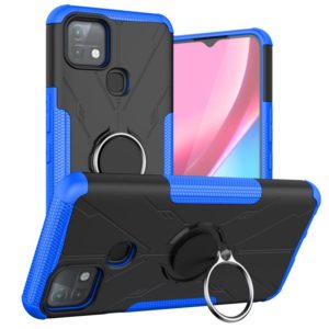 For Infinix Hot 10i Armor Bear Shockproof PC + TPU Protective Case with Ring Holder(Blue) (OEM)