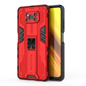 For Xiaomi Poco X3 NFC Supersonic PC + TPU Shock-proof Case with Holder(Red) (OEM)