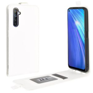 For OPPO Realme 6 R64 Texture Single Vertical Flip Leather Protective Case with Card Slots & Photo Frame(White) (OEM)