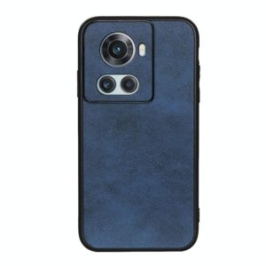For OnePlus Ace Accurate Hole Two-color Calf Texture PU Phone Case(Blue) (OEM)