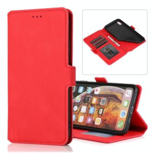 For iPhone XS Max Retro Magnetic Closing Clasp Horizontal Flip Leather Case with Holder & Card Slots & Photo Frame & Wallet(Red) (OEM)