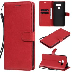 For LG K50S Solid Color Horizontal Flip Protective Leather Case with Holder & Card Slots & Wallet & Photo Frame & Lanyard(Red) (OEM)