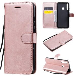 For Huawei P40 lite E / Y7p / Honor 9C Solid Color Horizontal Flip Protective Leather Case with Holder & Card Slots & Wallet & Lanyard(Rose Gold) (OEM)