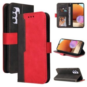For Samsung Galaxy A32 4G Business Stitching-Color Horizontal Flip PU Leather Case with Holder & Card Slots & Photo Frame(Red) (OEM)