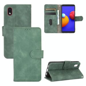 For Samsung Galaxy M01 Core / A01 Core Solid Color Skin Feel Magnetic Buckle Horizontal Flip Calf Texture PU Leather Case with Holder & Card Slots & Wallet(Green) (OEM)
