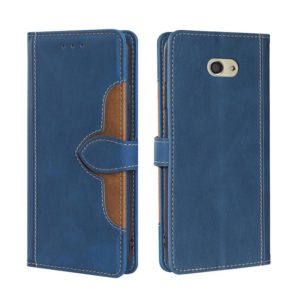 For Kyocera Basio 4 KYV47 Skin Feel Straw Hat Magnetic Buckle Leather Phone Case(Blue) (OEM)