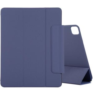 For iPad Pro 11 2022 / 2021 / iPad Pro 11 inch 2020 / Pro 11 2018 / Air 2020 10.9 Horizontal Flip Ultra-thin Double-sided Clip Active Buckle Magnetic PU Leather Tablet Case With Three-folding Holder & Sleep / Wake-up Function(Dark Blue) (OEM)