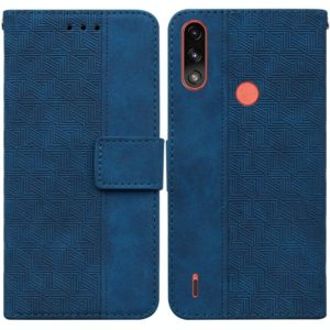 For Motorola Moto E7 Power/E7i Power Geometric Embossed Leather Phone Case(Blue) (OEM)