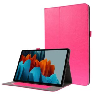 For Samsung Galaxy Tab S8+ / Tab S8 Plus / Tab S7 FE / Tab S7+ / T970 Crazy Horse Texture Horizontal Flip Leather Case with 2-folding Holder & Card Slot(Rose Red) (OEM)