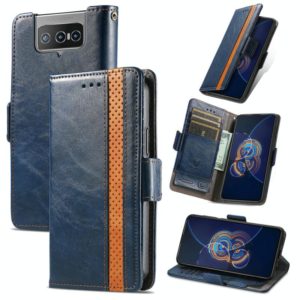 For Asus Zenfone 8 Flip CaseNeo Business Splicing Dual Magnetic Buckle Horizontal Flip PU Leather Case with Holder & Card Slots & Wallet(Blue) (OEM)