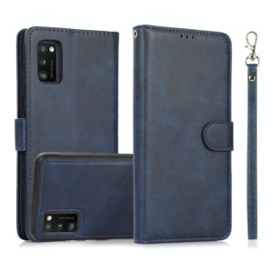 For Samsung Galaxy A41 Calf Texture 2 in 1 Detachable Magnetic Back Cover Horizontal Flip Leather Case with Holder & Card Slots & Wallet & Photo Frame(Blue) (OEM)