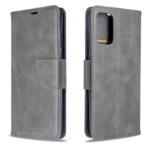 For Galaxy S20 Ultra Retro Lambskin Texture Pure Color Horizontal Flip PU Leather Case with Holder & Card Slots & Wallet & Lanyard(Grey) (OEM)