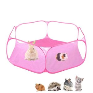 Portable Small Animal Game Fence Folding Outdoor Interior Pet Tent(Pink Opp Bag) (OEM)