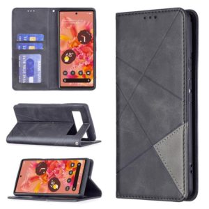 For Google Pixel 6 Prismatic Invisible Magnetic Horizontal Flip Phone Leather Case with Holder & Card Slots & Photo Frame(Black) (OEM)