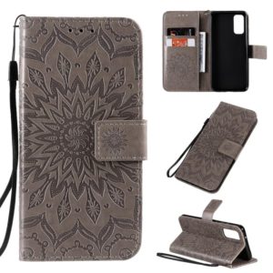 For Galaxy S20 Sun Print Horizontal Flip Protective Case with Holder & Card Slots & Wallet(Gray) (OEM)