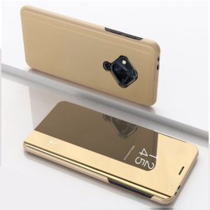 For VIVO V17 Plated Mirror Horizontal Flip Cover with Stand Mobile Phone Holster(Gold) (OEM)