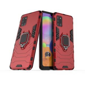 For Galaxy A31 PC + TPU Shockproof Protective Case with Magnetic Ring Holder(Red) (OEM)