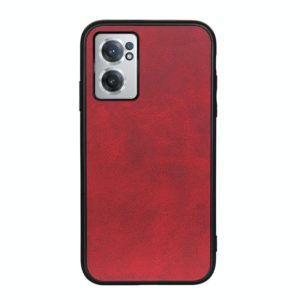 For OnePlus Nord CE 2 5G Two-color Cowhide Texture PU Shockproof Phone Case(Red) (OEM)