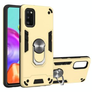For Samsung Galaxy A41 2 in 1 Armour Series PC + TPU Protective Case with Ring Holder(Gold) (OEM)