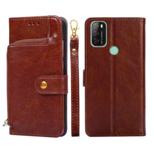 For Blackview A70 Zipper Bag Leather Phone Case(Brown) (OEM)
