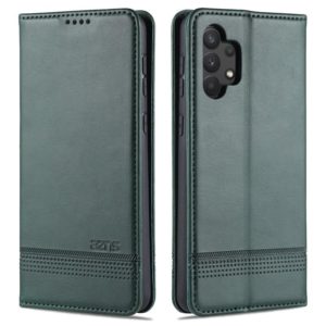 For Samsung Galaxy A32 4G AZNS Magnetic Calf Texture Horizontal Flip Leather Case with Card Slots & Holder & Wallet(Dark Green) (AZNS) (OEM)
