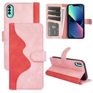 For Wiko T50 Stitching Horizontal Flip Leather Phone Case(Pink Red) (OEM)
