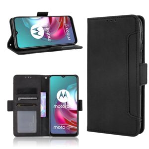 For Motorola Moto G10 Skin Feel Calf Pattern Horizontal Flip Leather Case with Holder & Card Slots & Photo Frame(Black) (OEM)