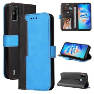 Business Stitching-Color Horizontal Flip PU Leather Case with Holder & Card Slots & Photo Frame For Tecno Spark 6 Go(Blue) (OEM)